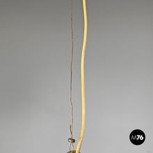 Load image into Gallery viewer, Chandelier in aluminum and white glass, 1970s