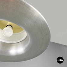 Load image into Gallery viewer, Chandelier in aluminum and white glass, 1970s