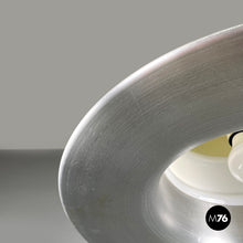 Load image into Gallery viewer, Chandelier in aluminum and white glass, 1970s