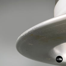 Load image into Gallery viewer, Chandelier in aluminum and white glass, 1970s