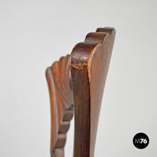 将图片加载到图库查看器,Chair in decorated wood and green fabric, early 1800s