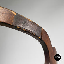 将图片加载到图库查看器,Chair in decorated wood and green fabric, early 1800s