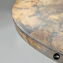 Load image into Gallery viewer, Dining table in parchment and red lacquered wood, 1970s