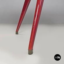 Load image into Gallery viewer, Dining table in parchment and red lacquered wood, 1970s