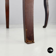 将图片加载到图库查看器,Chair in decorated wood and green fabric, early 1800s