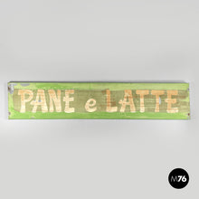 画像をギャラリービューアに読み込む, Pastel green metal sign with white lettering, 1960s