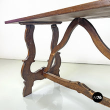 画像をギャラリービューアに読み込む, Wooden table with lyre legs, 1800s