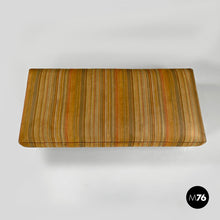 画像をギャラリービューアに読み込む, Pouf on wheels with orange and yellow striped fabric, 1970s