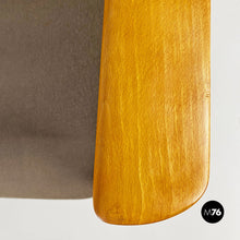 Load image into Gallery viewer, Solid beech and fabric armchair with armrests by Anonima Castelli, 1960s
