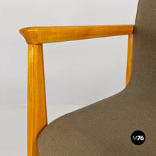 Load image into Gallery viewer, Solid beech and fabric armchair with armrests by Anonima Castelli, 1960s