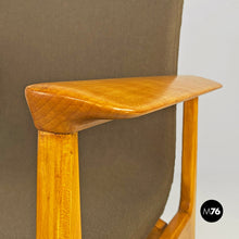 Load image into Gallery viewer, Solid beech and fabric armchair with armrests by Anonima Castelli, 1960s