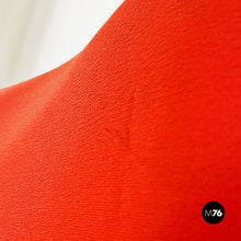 Load image into Gallery viewer, Metal, wood and red fabric adjusting height armchair with armrests, 1980s