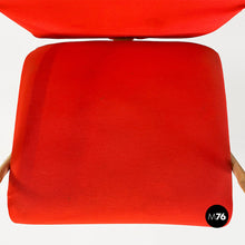Load image into Gallery viewer, Metal, wood and red fabric adjusting height armchair with armrests, 1980s