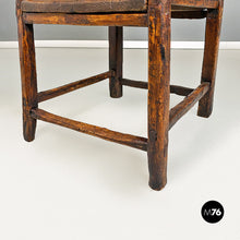 画像をギャラリービューアに読み込む, Italian, carved wood high back chair with armrests, 1800s