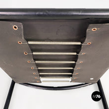将图片加载到图库查看器,Black leather and metal Spaghetti armchair by Giandomenico Belotti for Alias, 1980s