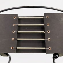将图片加载到图库查看器,Black leather and metal Spaghetti armchair by Giandomenico Belotti for Alias, 1980s
