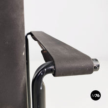 将图片加载到图库查看器,Black leather and metal Spaghetti armchair by Giandomenico Belotti for Alias, 1980s