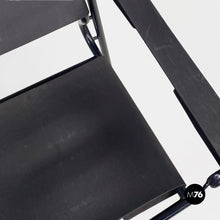 将图片加载到图库查看器,Black leather and metal Spaghetti armchair by Giandomenico Belotti for Alias, 1980s