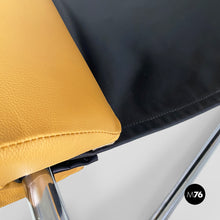 将图片加载到图库查看器,Armchair in chromed steel and leather, 1970s