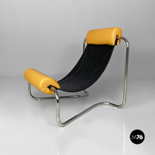 将图片加载到图库查看器,Armchair in chromed steel and leather, 1970s