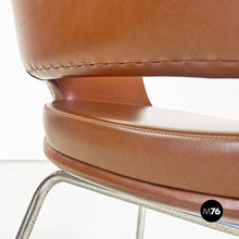 Charger l'image dans la galerie, Brown leather armchairs by Cassina, 1970s