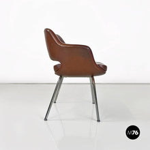 Charger l'image dans la galerie, Brown leather armchairs by Cassina, 1970s