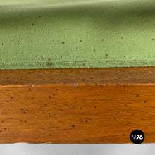 将图片加载到图库查看器,Armchairs in green fabric and wood, 1930s