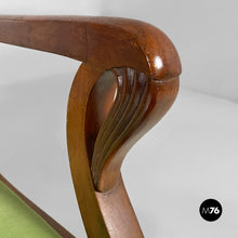 将图片加载到图库查看器,Armchairs in green fabric and wood, 1930s