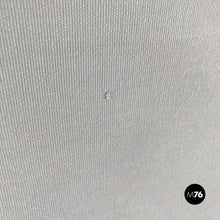 画像をギャラリービューアに読み込む, Grey and blue fabric and white wood armchairs, 1980s