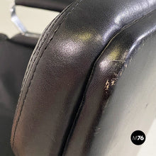 画像をギャラリービューアに読み込む, Leather and steel armchairs on wheels by Saporiti Italia, 1970s