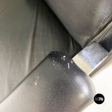 画像をギャラリービューアに読み込む, Leather and steel armchairs on wheels by Saporiti Italia, 1970s