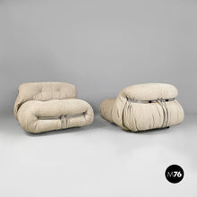 画像をギャラリービューアに読み込む, Light beige Soriana armchairs by Afra and Tobia Scarpa for Cassina, 1970s