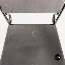 将图片加载到图库查看器,Black leather and metal Spaghetti armchairs by Giandomenico Belotti for Alias, 1980s