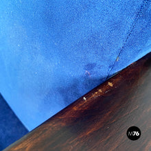 画像をギャラリービューアに読み込む, Dark blue velvet and black wood armchairs, 1960s