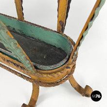 画像をギャラリービューアに読み込む, Yellow and green wrought iron umbrella stand with decorations, 1900s
