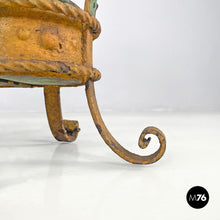 画像をギャラリービューアに読み込む, Yellow and green wrought iron umbrella stand with decorations, 1900s