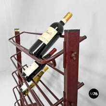 Load image into Gallery viewer, Floor-standing metal bottle rack, 1990s
