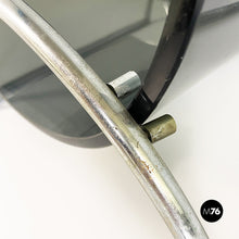 Load image into Gallery viewer, Smoked glass and steel Lira magazine rack by by Pierangelo Gallotti for Gallotti and Radice, 1980s