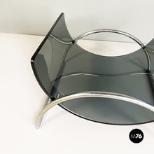 Load image into Gallery viewer, Smoked glass and steel Lira magazine rack by by Pierangelo Gallotti for Gallotti and Radice, 1980s