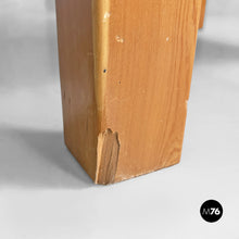 画像をギャラリービューアに読み込む, Wood and black leather coffee table by Silvano Passi, 1970s.