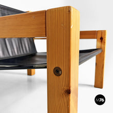 Carica l'immagine nel visualizzatore di Gallery, Wood and leather armchairs by Silvano Passi, 1970s