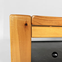 画像をギャラリービューアに読み込む, Wood and black leather coffee table by Silvano Passi, 1970s.