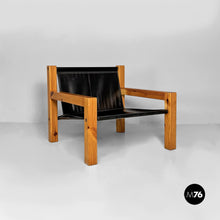 Carica l'immagine nel visualizzatore di Gallery, Wood and leather armchairs by Silvano Passi, 1970s