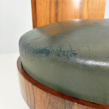 Load image into Gallery viewer, Wood and green faux leather chairs, 1930s.