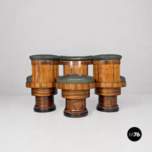 Load image into Gallery viewer, Wood and green faux leather chairs, 1930s.