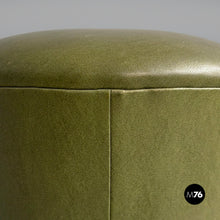 Charger l'image dans la galerie, Green faux leather pouf, 1970s