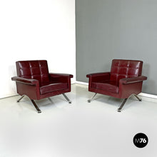 画像をギャラリービューアに読み込む, Leather armchairs 875 by Ico Parisi for Cassina, 1960s