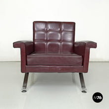 画像をギャラリービューアに読み込む, Leather armchairs 875 by Ico Parisi for Cassina, 1960s
