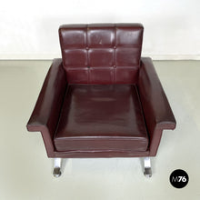 画像をギャラリービューアに読み込む, Leather armchairs 875 by Ico Parisi for Cassina, 1960s