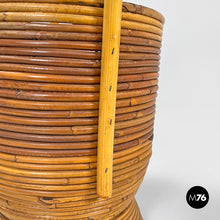 Load image into Gallery viewer, Round rattan umbrella stand with handle, 1960s